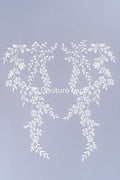 Romantische Applikation weiß / florale Hochzeitskleid Spitzenapplikation mit Pailletten/ Braut Applikation// A24-170