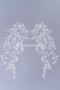 Romantische Applikation weiß / florale Hochzeitskleid Spitzenapplikation mit Pailletten/ Braut Applikation// A24-171B