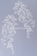 Romantische Applikation weiß / florale Hochzeitskleid Spitzenapplikation mit Pailletten/ Braut Applikation// A24-171B