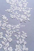 Romantische Applikation weiß / florale Hochzeitskleid Spitzenapplikation mit Pailletten/ Braut Applikation// A24-171B