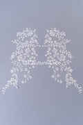 Romantische Applikation weiß / florale Hochzeitskleid Spitzenapplikation mit Pailletten/ Braut Applikation// A24-171B