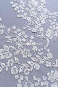 Romantische Applikation weiß / florale Hochzeitskleid Spitzenapplikation mit Pailletten/ Braut Applikation// A24-171B