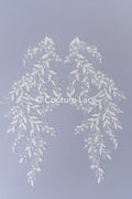 Romantische Applikation off-white/ Brautapplikation mit Blumen/ Brautkleid Spitzenapplikation/ Brautspitze Applikation// A24-371