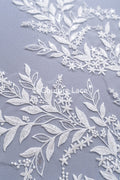 Romantische Applikation off-white/ Brautapplikation mit Blumen/ Brautkleid Spitzenapplikation/ Brautspitze Applikation// A24-371