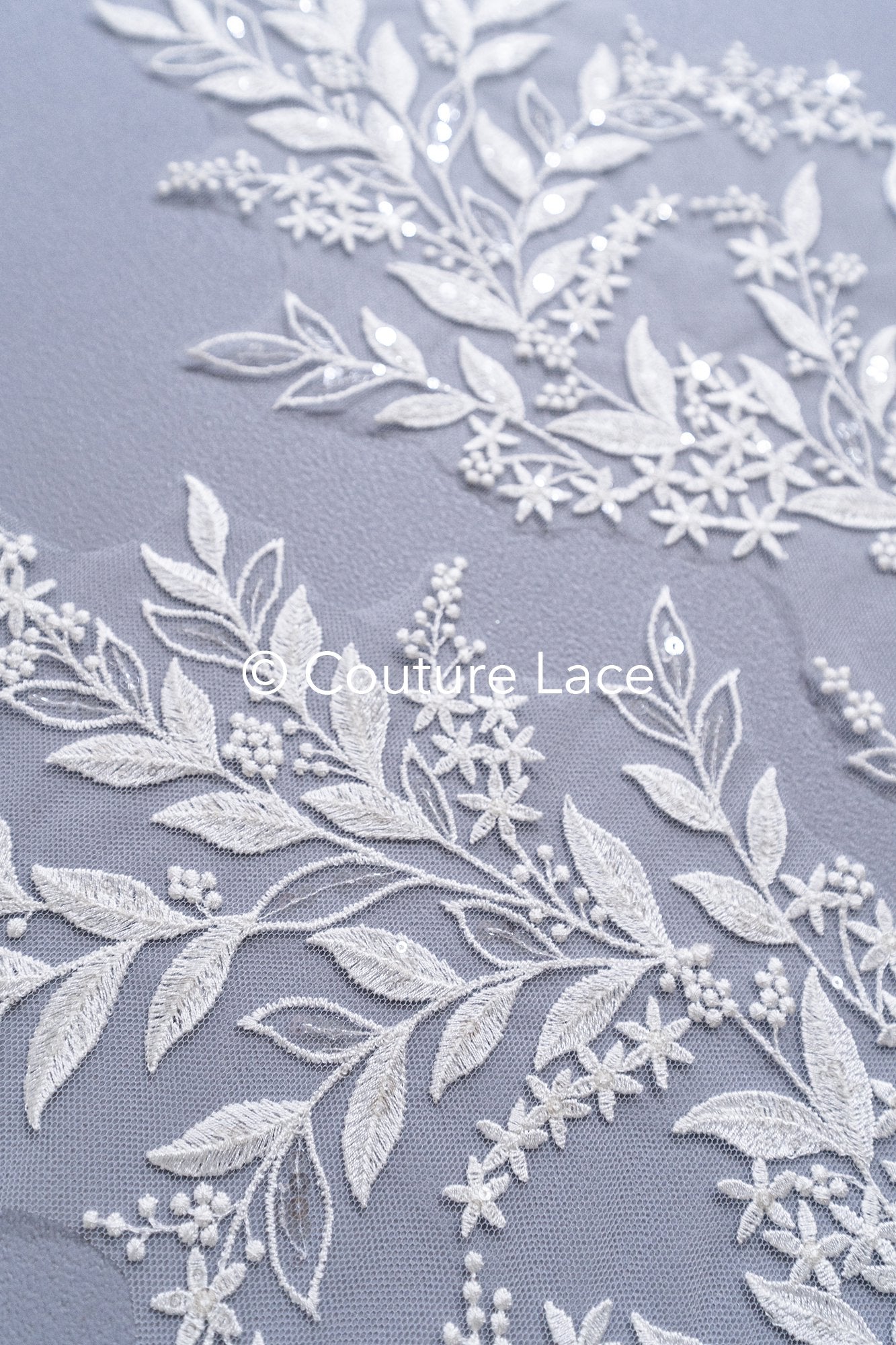 Romantische Applikation off-white/ Brautapplikation mit Blumen/ Brautkleid Spitzenapplikation/ Brautspitze Applikation// A24-371
