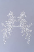 Romantische Applikation off-white/ Brautapplikation mit Blumen/ Brautkleid Spitzenapplikation/ Brautspitze Applikation// A24-372