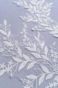 Romantische Applikation off-white/ Brautapplikation mit Blumen/ Brautkleid Spitzenapplikation/ Brautspitze Applikation// A24-372