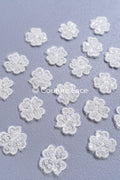 3D-Blumen zum Aufnähen/ 3D-Blüten mit Perlen & Pailletten zum Aufnähen/ off-white Braut-Blumen für Hochzeitskleid// A24-373 (1Pck=20 Stk)