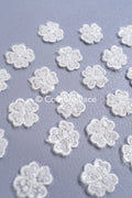 3D-Blumen zum Aufnähen/ 3D-Blüten mit Perlen & Pailletten zum Aufnähen/ off-white Braut-Blumen für Hochzeitskleid// A24-373 (1Pck=20 Stk)