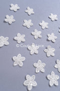 3D-Blumen zum Aufnähen/ 3D-Blüten mit Perlen & Pailletten zum Aufnähen/ off-white Braut-Blumen für Hochzeitskleid// A24-374 (1Pck=20 Stk)