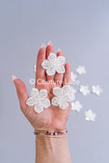 3D Blumen zum Aufnähen/ Brautblume mit Perlen und Pailletten/ 3D Blumen für das Brautkleid// A24-375 (1Pck=20 Stk)