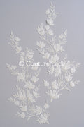 Romantische Applikation off-white/ Brautapplikation mit Blumen/ Brautkleid Spitzenapplikation/ Brautspitze Applikation// A24-376
