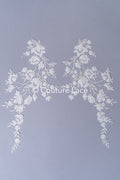 Romantische Applikation off-white/ Brautapplikation mit Blumen/ Brautkleid Spitzenapplikation/ Brautspitze Applikation// A24-377