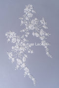 Romantische Applikation off-white/ Brautapplikation mit Blumen/ Brautkleid Spitzenapplikation/ Brautspitze Applikation// A24-377