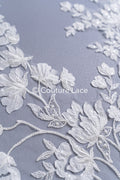 Romantische Applikation off-white/ Brautapplikation mit Blumen/ Brautkleid Spitzenapplikation/ Brautspitze Applikation// A24-377