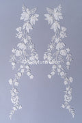 Romantische Applikation off-white/ Brautapplikation mit Blumen/ Brautkleid Spitzenapplikation/ Brautspitze Applikation// A24-378