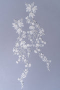 Romantische Applikation off-white/ Brautapplikation mit Blumen/ Brautkleid Spitzenapplikation/ Brautspitze Applikation// A24-378