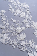 Romantische Applikation off-white/ Brautapplikation mit Blumen/ Brautkleid Spitzenapplikation/ Brautspitze Applikation// A24-378