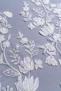 Romantische Applikation off-white/ Brautapplikation mit Blumen/ Brautkleid Spitzenapplikation/ Brautspitze Applikation// A24-378
