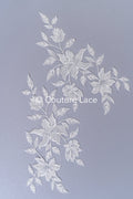 Romantische Applikation off-white/ Brautapplikation mit Perlen & Pailletten/ Brautkleid Spitzenapplikation/ Blumen Brautspitze Applikation// A24-380