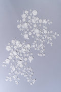 Romantische Applikation off-white/ Brautapplikation mit 3D Blumen & Perlen/ Brautkleid Spitzenapplikation/ Blumen Brautspitze Applikation// A24-381