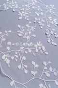 Romantische Applikation off-white/ Brautapplikation mit Blumen & Pailletten/ Brautkleid Spitzenapplikation/ Blumen Brautspitze Applikation// A24-384