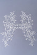 Romantische Applikation off-white/ Brautapplikation mit Blumen & Pailletten/ Brautkleid Spitzenapplikation/ Blumen Brautspitze Applikation// A24-386