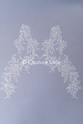 Romantische Applikation off-white/ Brautapplikation mit Blumen/ Brautkleid Spitzenapplikation/ Blumen Brautspitze Applikation// A24-387