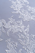 Romantische Applikation off-white/ Brautapplikation mit Blumen/ Brautkleid Spitzenapplikation/ Blumen Brautspitze Applikation// A24-387