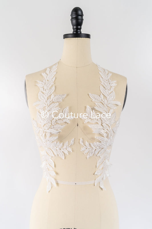 Elegante Braut-Spitzenapplikation/ einzigartige Brautkleid-Verzierungen für Ihren großen Tag// A24-392