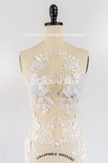 Brautspitzenapplikationen mit 3D Blumen/ Brautkleid Spitzenverzierungen mit Perlen// A24-460