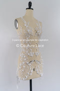 Brautspitzenapplikationen mit 3D Blumen/ Brautkleid Spitzenverzierungen mit Perlen// A24-468