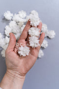 50 pieces - Delicate 3D chiffon flowers in ivory – perfect for wedding dresses &amp; DIY // A25-470