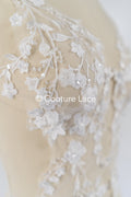 Bestickte Blumen Applikation/ Blumen Spitzen Applikationen/ romantische Blumen Spitze für Brautkleider // A25-472