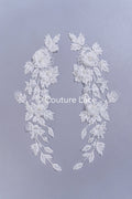 3D flower appliqués for wedding dresses/ wedding dress lace flowers // A25-479