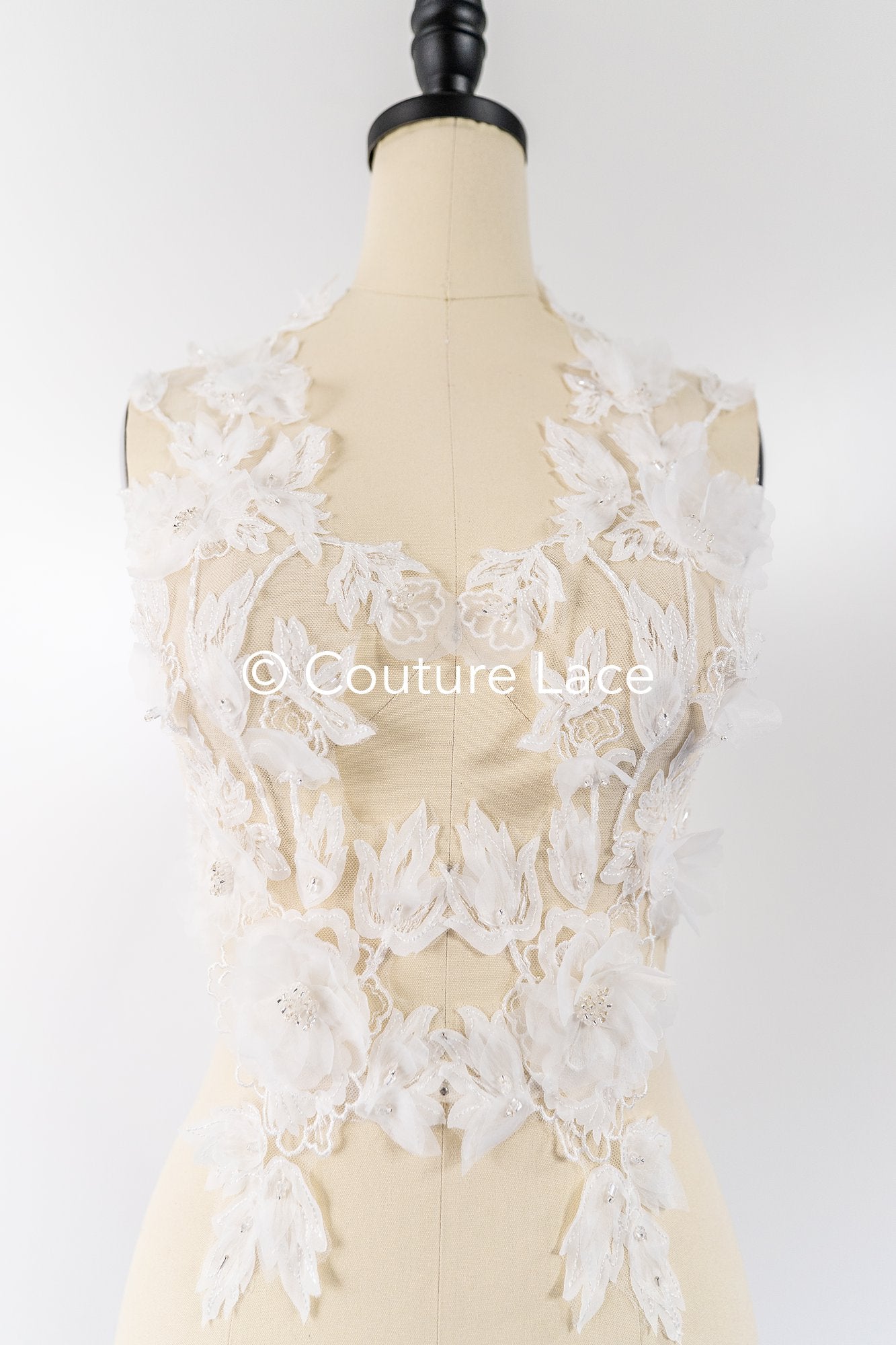 3D flower appliqués for wedding dresses/ wedding dress lace flowers // A25-479