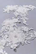 3D flower appliqués for wedding dresses/ wedding dress lace flowers // A25-484