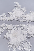 3D flower appliqués for wedding dresses/ wedding dress lace flowers // A25-484
