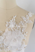 3D flower appliqués for wedding dresses/ wedding dress lace flowers // A25-484