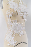 3D flower appliqués for wedding dresses/ wedding dress lace flowers // A25-484