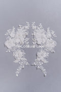 3D flower appliqués for wedding dresses/ wedding dress lace flowers // A25-485
