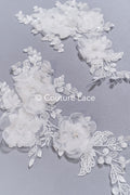 3D flower appliqués for wedding dresses/ wedding dress lace flowers // A25-485