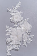 3D flower appliqués for wedding dresses/ wedding dress lace flowers // A25-485