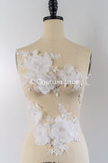 3D flower appliqués for wedding dresses/ wedding dress lace flowers // A25-485
