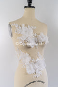 3D flower appliqués for wedding dresses/ wedding dress lace flowers // A25-485