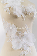 3D flower appliqués for wedding dresses/ wedding dress lace flowers // A25-485