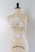 3D flower pearl appliqués for wedding dresses/ bridal lace pearl motifs // A25-486
