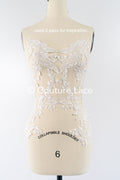 bestickte Applikation für Brautkleid/ Hochzeitskleid Spitzenapplikation/ Braut Spitzeh-Applikation// A24-005
