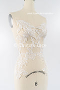 bestickte Applikation für Brautkleid/ Hochzeitskleid Spitzenapplikation/ Braut Spitzeh-Applikation// A24-005