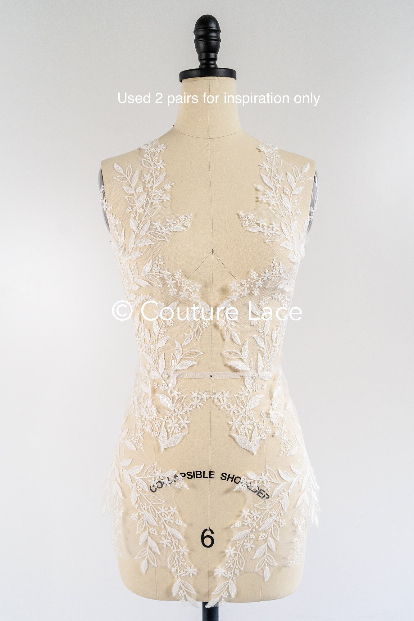 Romantische Applikation off-white/ Brautapplikation mit Blumen/ Brautkleid Spitzenapplikation/ Brautspitze Applikation// A24-371